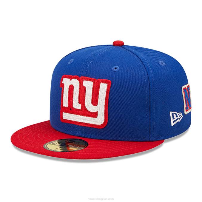New Era new york giants ne letterman blauwe 59fifty getailleerde pet BT24344