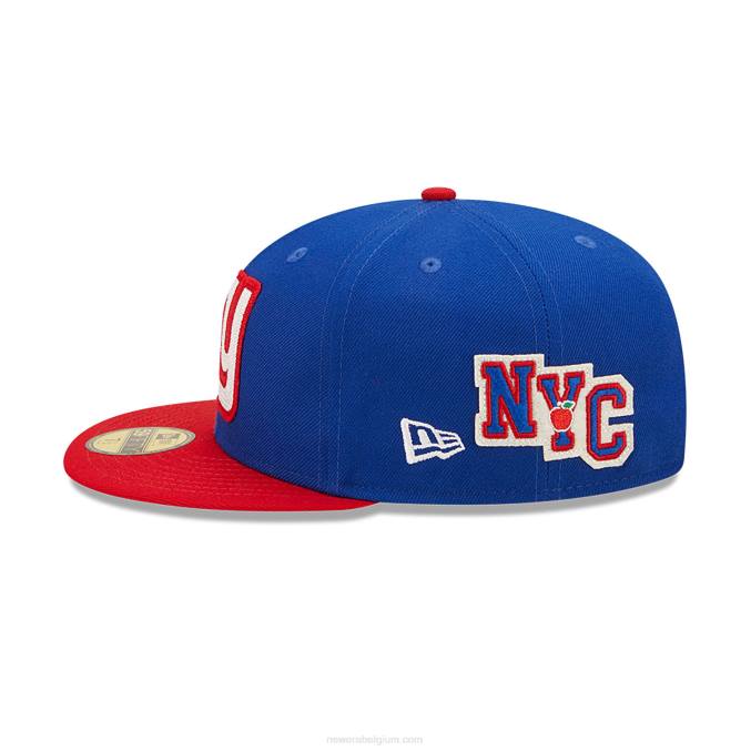 New Era new york giants ne letterman blauwe 59fifty getailleerde pet BT24344