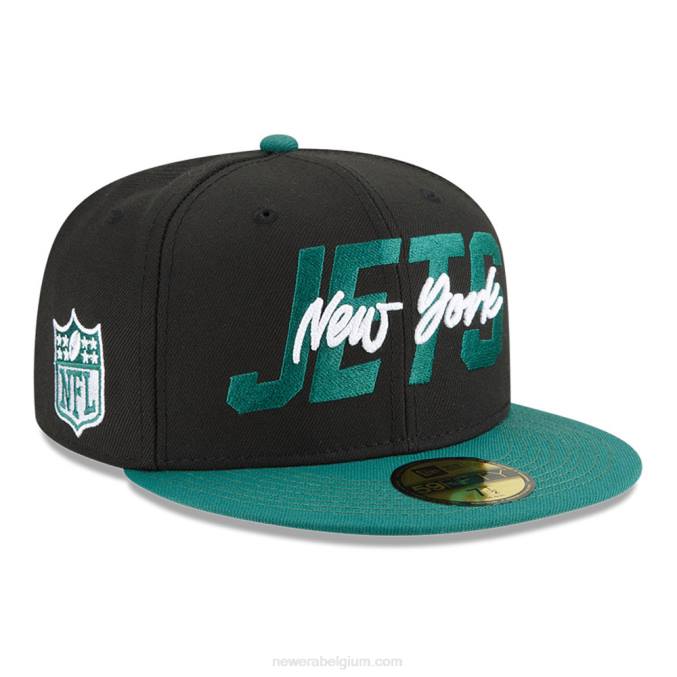 New Era new york jets nfl diepgang zwarte 59fifty getailleerde pet BT24852