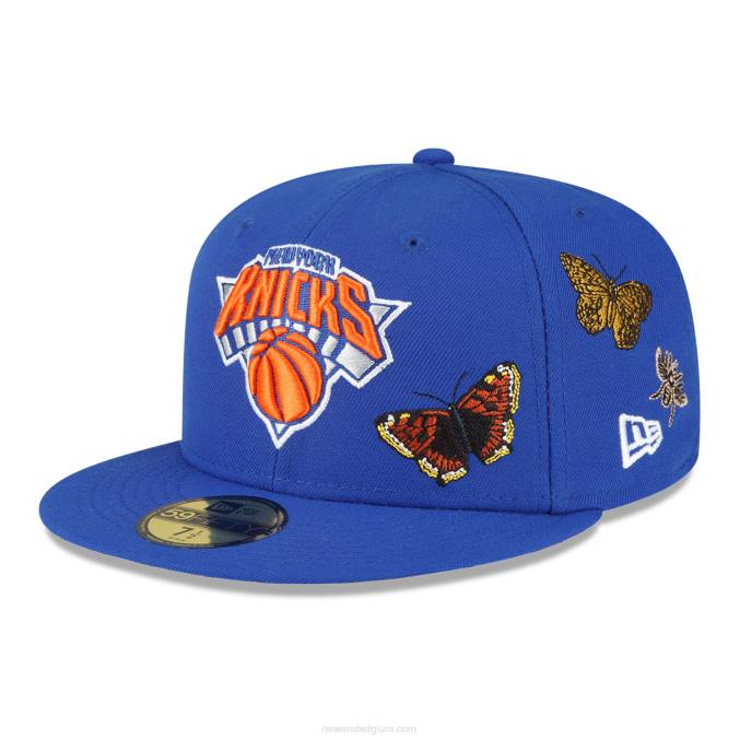 New Era new york knicks vilt x nba blauwe 59fifty getailleerde pet BT241174