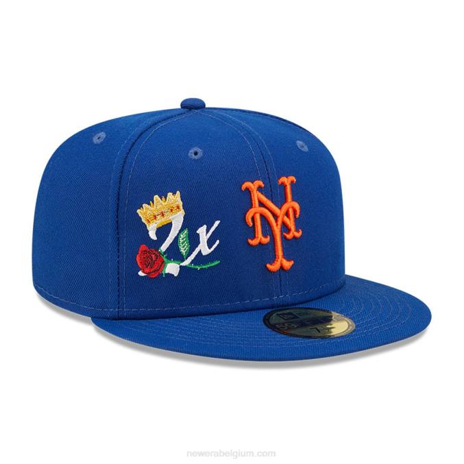 New Era new york mets crown champs blauwe 59fifty getailleerde pet BT24834