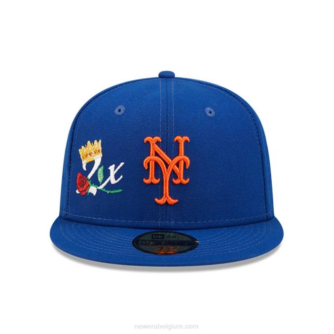 New Era new york mets crown champs blauwe 59fifty getailleerde pet BT24834