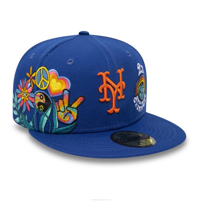 New Era new york mets groovy blauwe 59fifty getailleerde pet BT24109