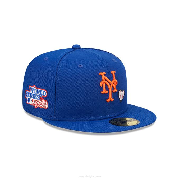 New Era new york mets mlb team hartblauw 59fifty getailleerde pet BT241191