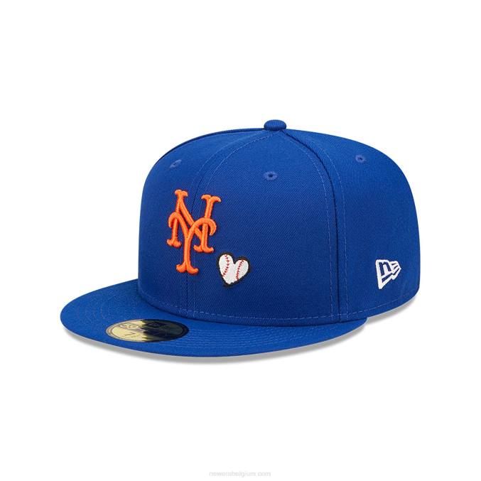 New Era new york mets mlb team hartblauw 59fifty getailleerde pet BT241191