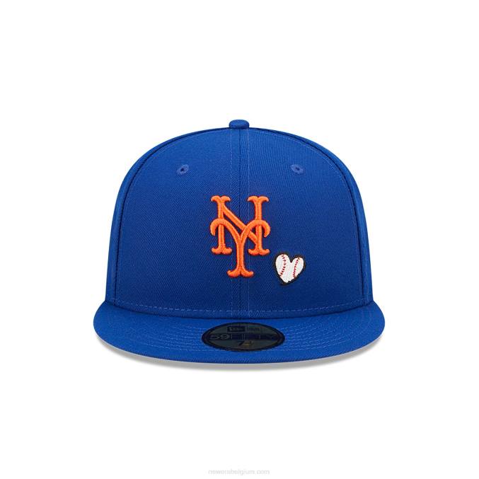 New Era new york mets mlb team hartblauw 59fifty getailleerde pet BT241191