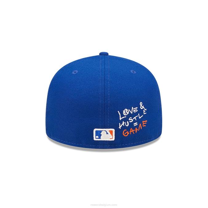 New Era new york mets mlb team hartblauw 59fifty getailleerde pet BT241191
