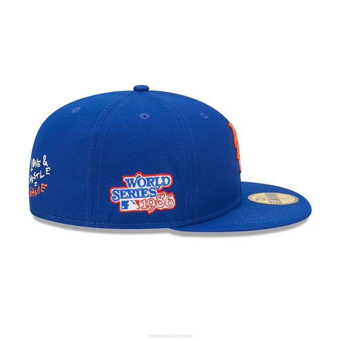 New Era new york mets mlb team hartblauw 59fifty getailleerde pet BT241191