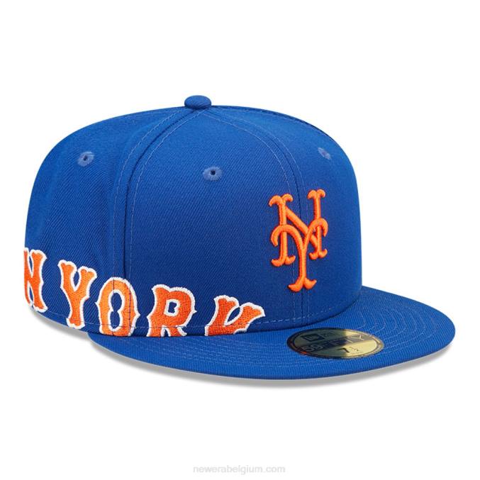 New Era new york mets mlb zijsplit blauwe 59fifty getailleerde pet BT24483