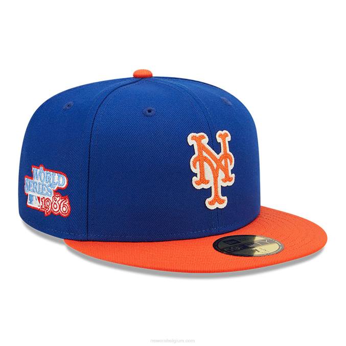 New Era new york mets ne letterman blauwe 59fifty getailleerde pet BT24883