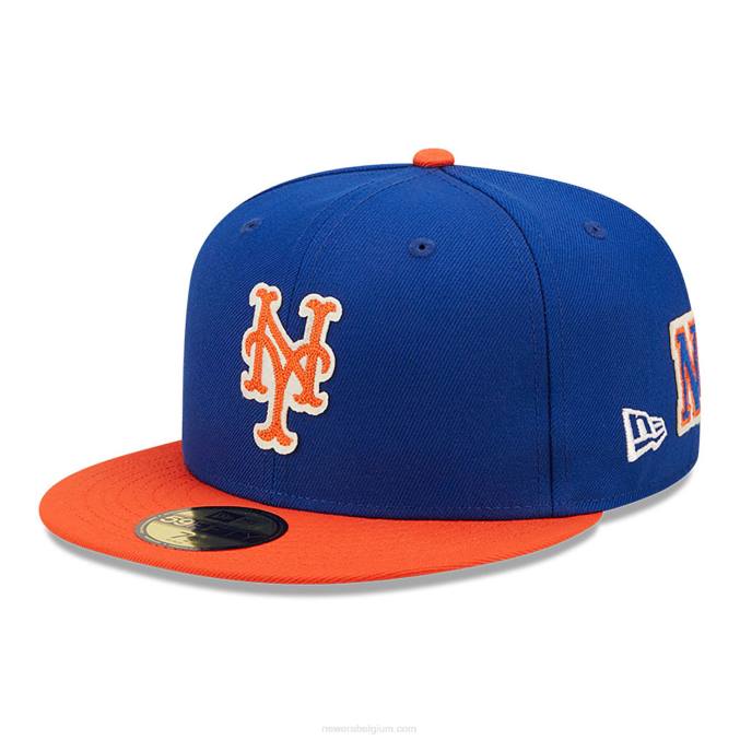 New Era new york mets ne letterman blauwe 59fifty getailleerde pet BT24883