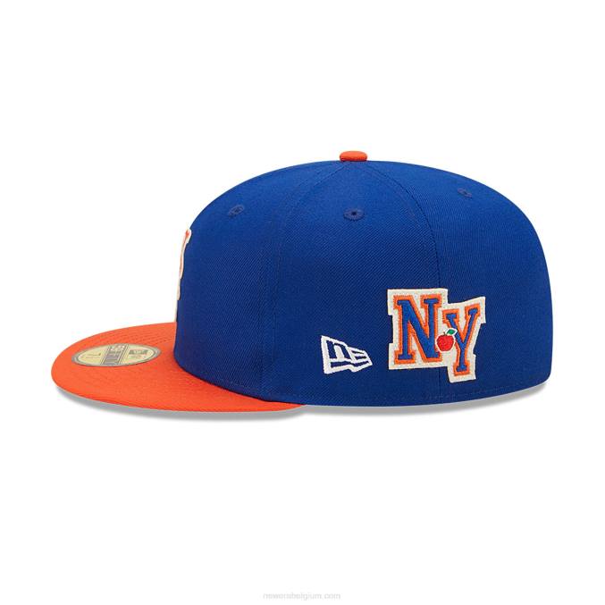 New Era new york mets ne letterman blauwe 59fifty getailleerde pet BT24883