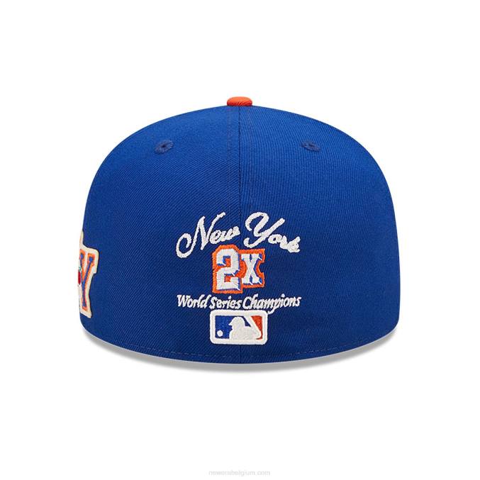 New Era new york mets ne letterman blauwe 59fifty getailleerde pet BT24883