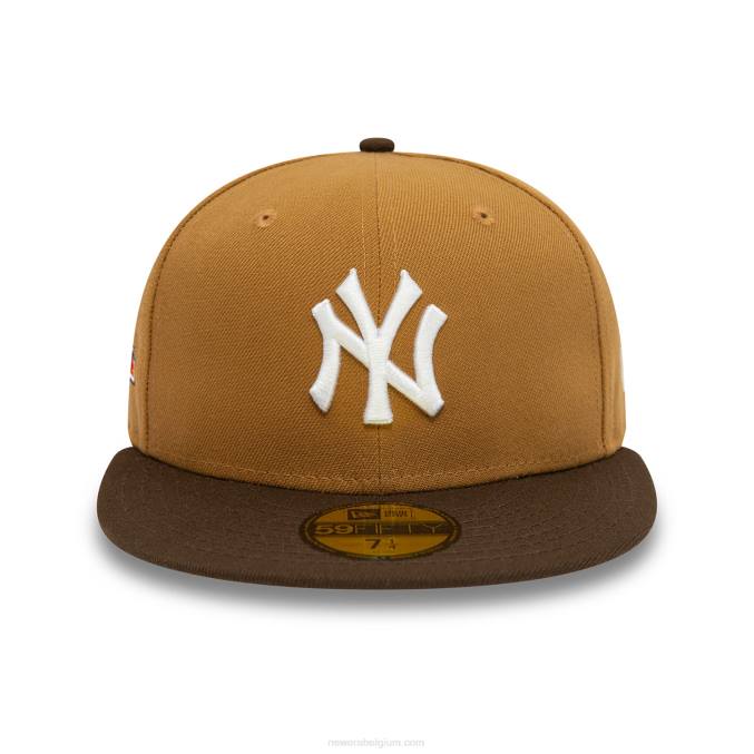 New Era new york yankees herfstkleuren contrast vizier bruin 59fifty fitted cap BT24757