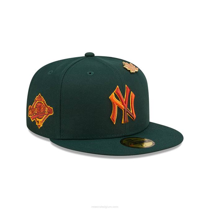 New Era new york yankees lommerrijke donkergroene 59fifty getailleerde pet BT24953
