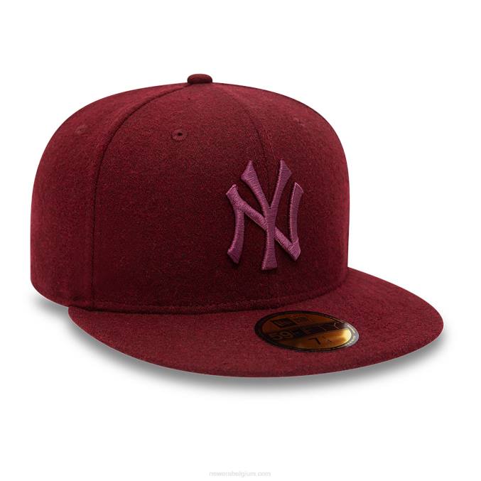 New Era new york yankees melton donkerpaarse 59fifty getailleerde pet BT241118