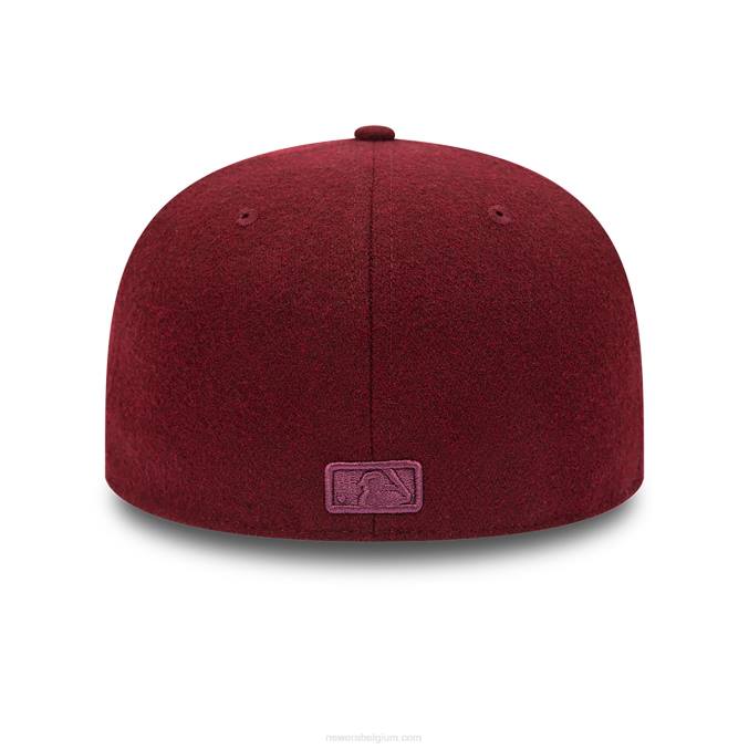 New Era new york yankees melton donkerpaarse 59fifty getailleerde pet BT241118