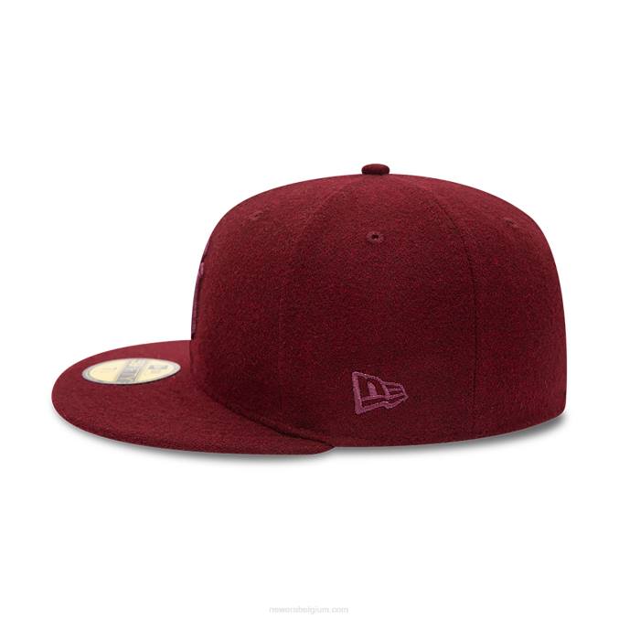 New Era new york yankees melton donkerpaarse 59fifty getailleerde pet BT241118