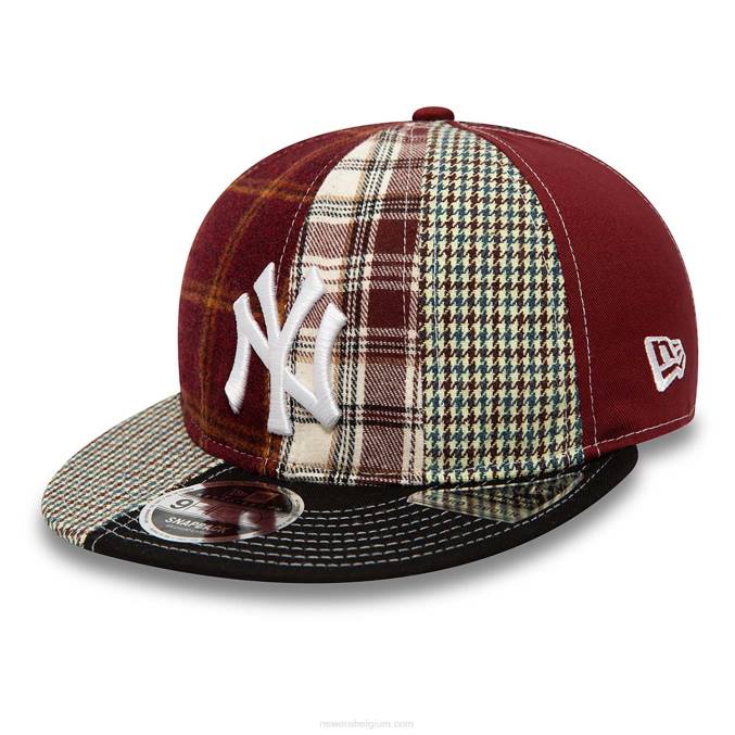 New Era new york yankees mlb patchpaneel donkerrode 9fifty snapback pet BT241910