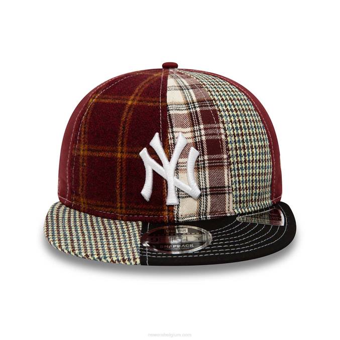 New Era new york yankees mlb patchpaneel donkerrode 9fifty snapback pet BT241910