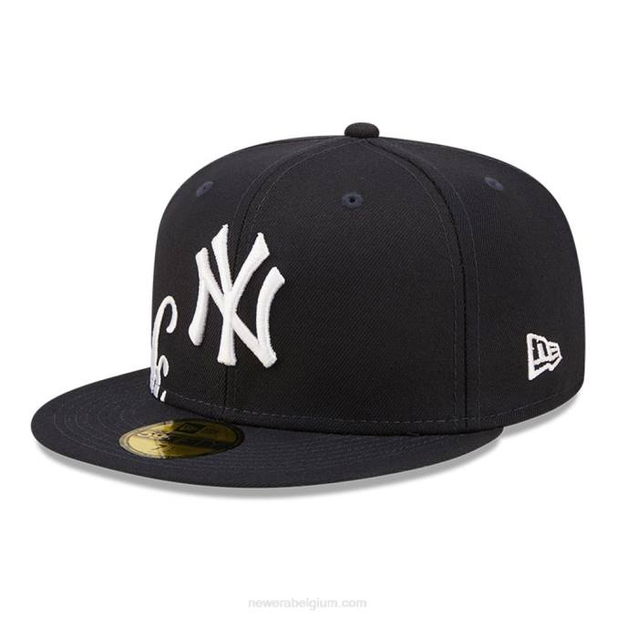 New Era new york yankees mlb side split navy 59fifty getailleerde pet BT24119