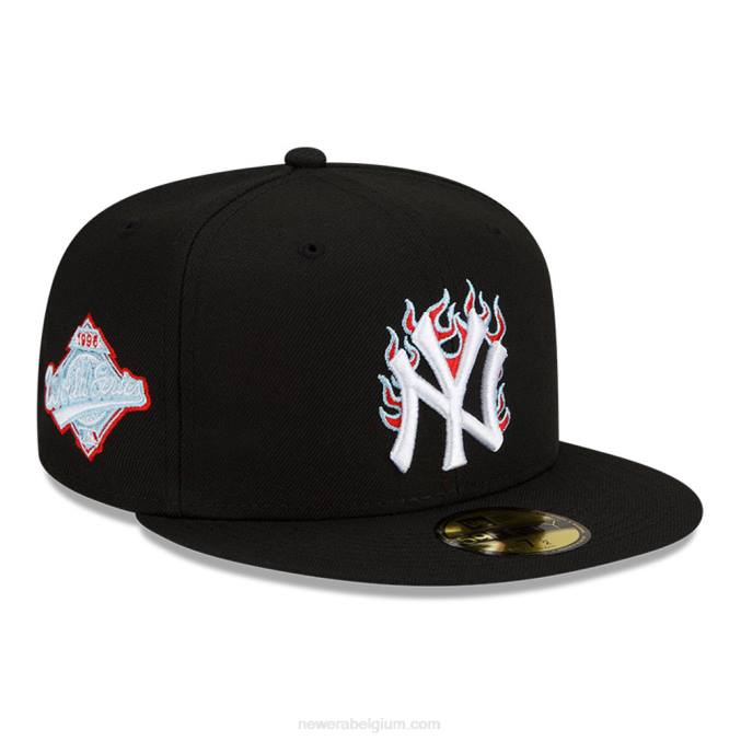 New Era new york yankees mlb team fire black 59fifty cap BT24210