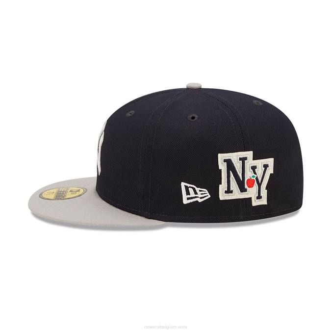 New Era new york yankees ne letterman marine 59fifty getailleerde pet BT24464