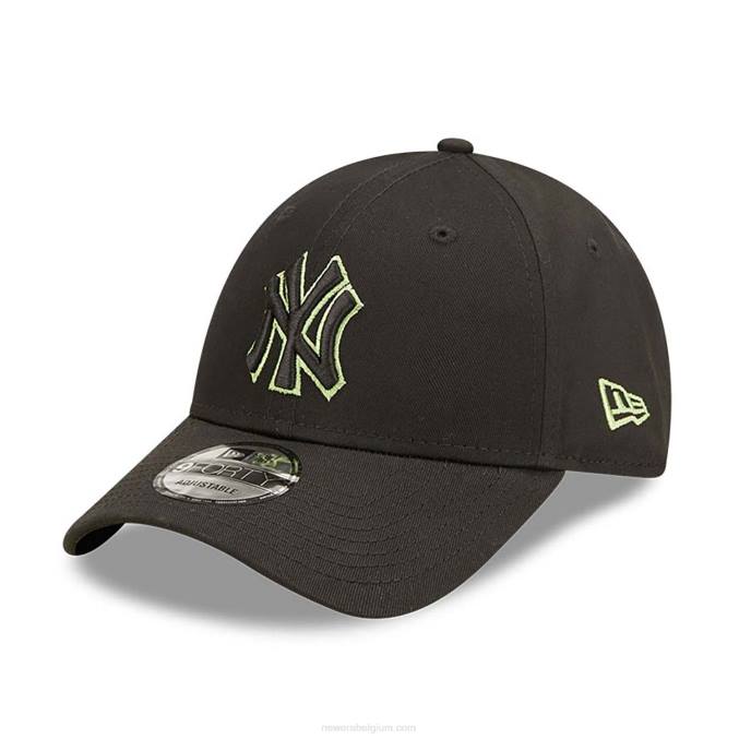 New Era new york yankees team outline zwarte 9forty verstelbare pet BT241534