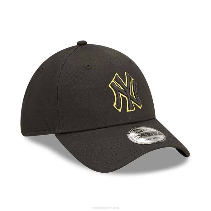 New Era new york yankees team outline zwarte 9forty verstelbare pet BT241552