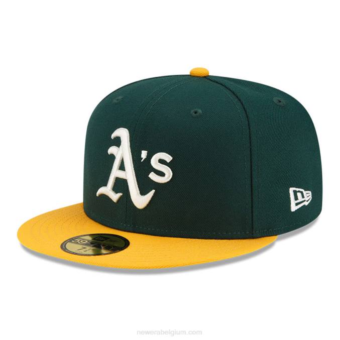 New Era oakland athletics mlb pop sweat donkergroen 59fifty getailleerde pet BT241025