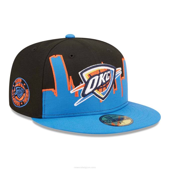 New Era oklahoma city thunder nba tip off 2022 zwarte 59fifty getailleerde pet BT24889