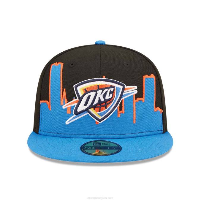 New Era oklahoma city thunder nba tip off 2022 zwarte 59fifty getailleerde pet BT24889