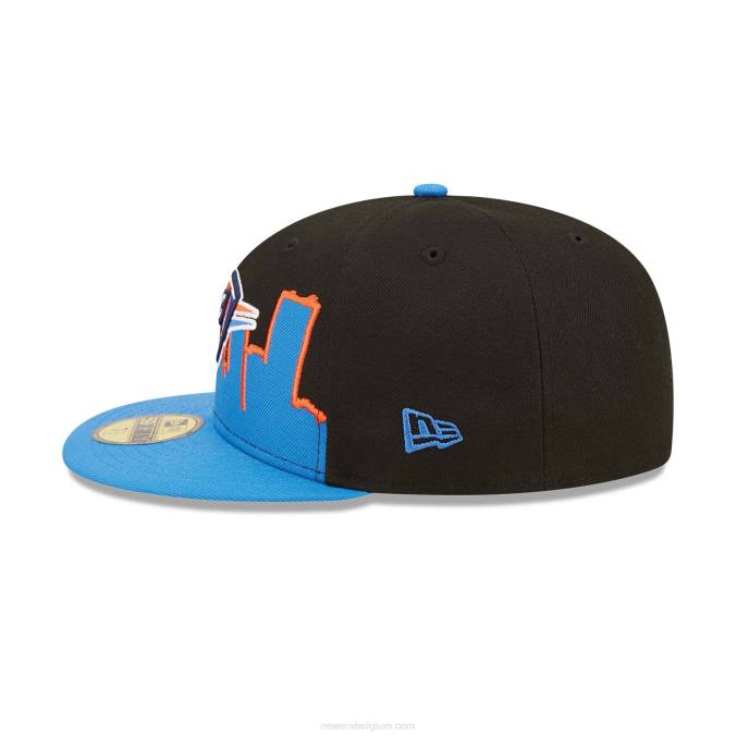 New Era oklahoma city thunder nba tip off 2022 zwarte 59fifty getailleerde pet BT24889