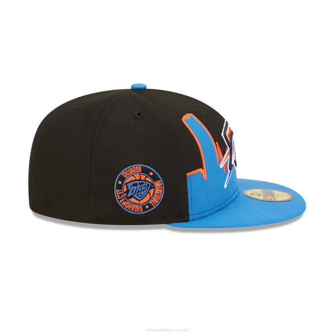 New Era oklahoma city thunder nba tip off 2022 zwarte 59fifty getailleerde pet BT24889