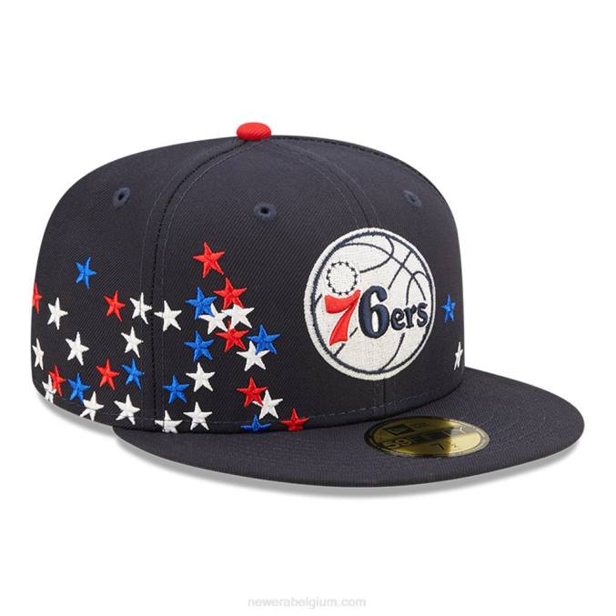 New Era philadelphia 76ers nba americana marine 59fifty getailleerde pet BT241208