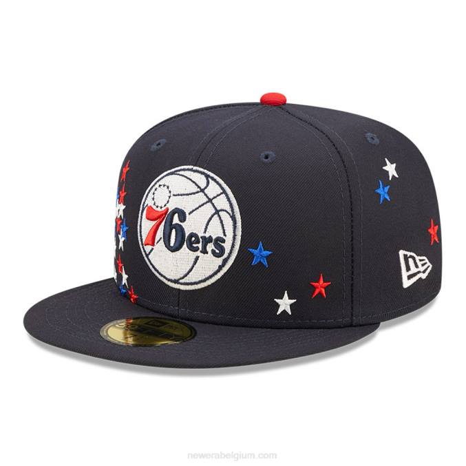 New Era philadelphia 76ers nba americana marine 59fifty getailleerde pet BT241208
