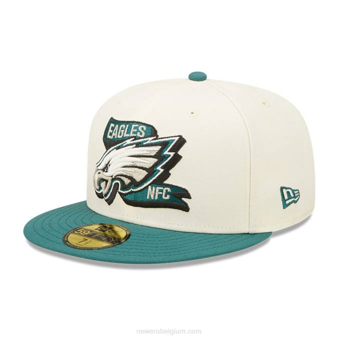 New Era philadelphia eagles nfl zijlijn 2022 witte 59fifty getailleerde pet BT24614