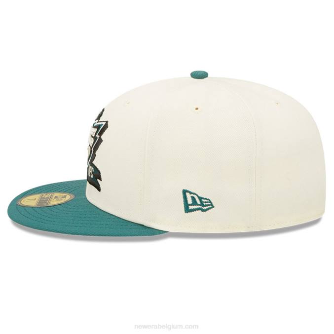 New Era philadelphia eagles nfl zijlijn 2022 witte 59fifty getailleerde pet BT24614