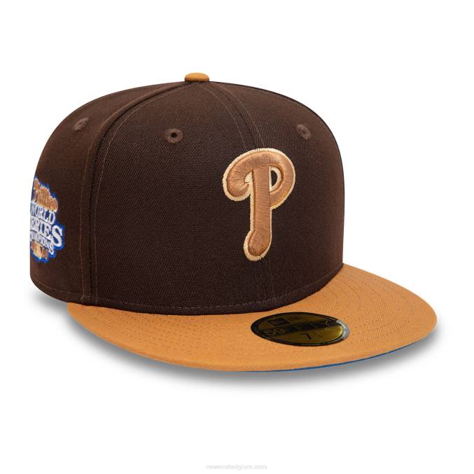 New Era philadelphia phillies 2008 world series bruine 59fifty getailleerde pet BT24817