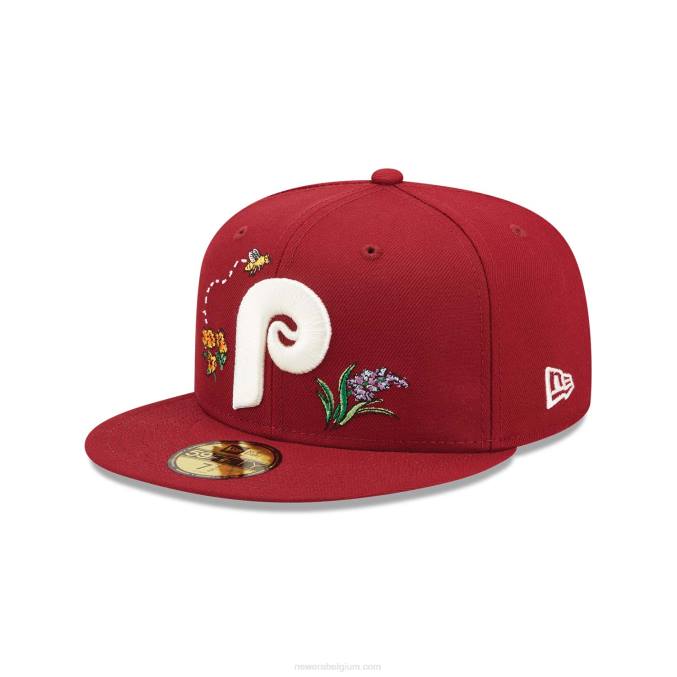 New Era philadelphia phillies aquarel bloemen rood 59fifty cap BT241135
