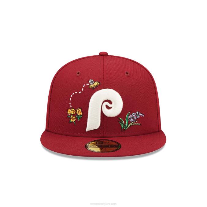 New Era philadelphia phillies aquarel bloemen rood 59fifty cap BT241135