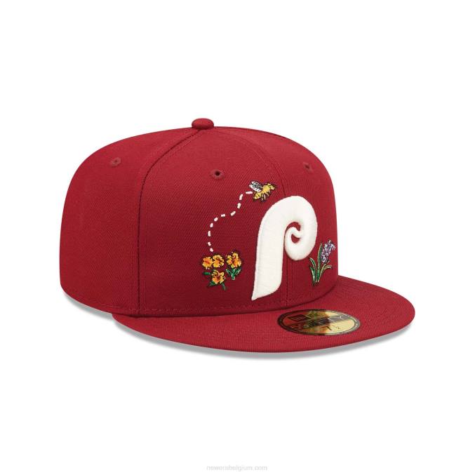 New Era philadelphia phillies aquarel bloemen rood 59fifty cap BT241135