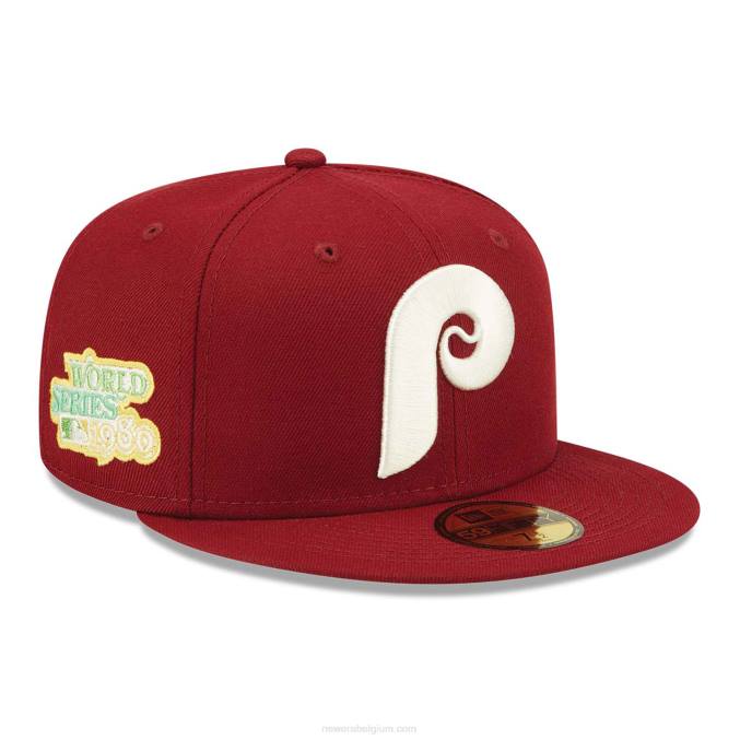 New Era philadelphia phillies citrus pop donkerrood 59fifty getailleerde pet BT241178