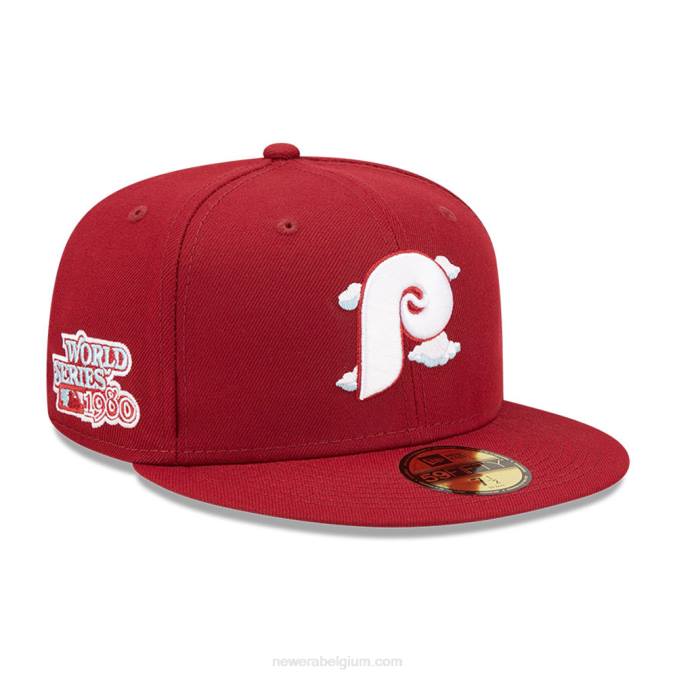 New Era philadelphia phillies comic cloud donkerrood 59fifty getailleerde pet BT24116