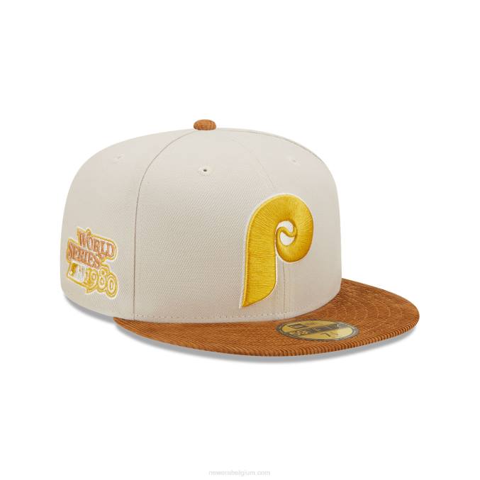 New Era philadelphia phillies cord vizier stone 59fifty getailleerde cap BT24589