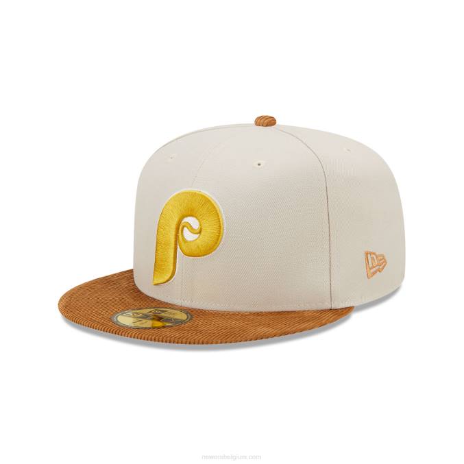 New Era philadelphia phillies cord vizier stone 59fifty getailleerde cap BT24589
