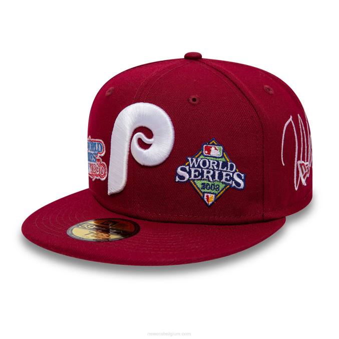 New Era philadelphia phillies historic champs donkerrode 59fifty getailleerde pet BT24521