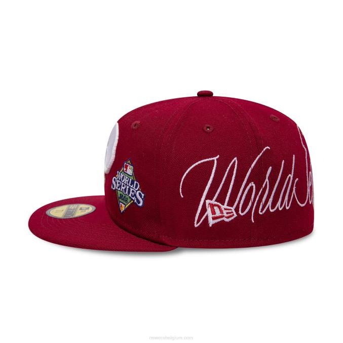 New Era philadelphia phillies historic champs donkerrode 59fifty getailleerde pet BT24521