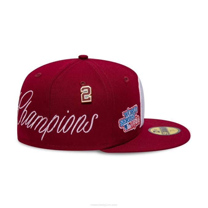 New Era philadelphia phillies historic champs donkerrode 59fifty getailleerde pet BT24521