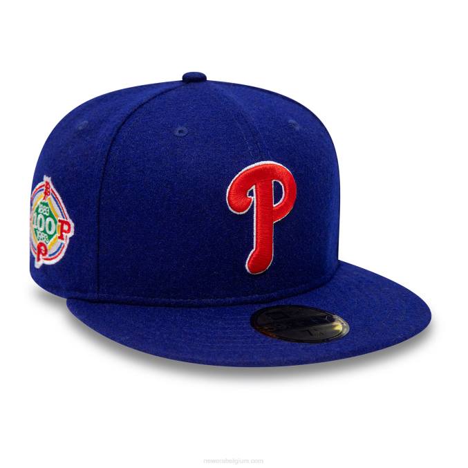 New Era philadelphia phillies jubileum wollen blauwe 59fifty getailleerde pet BT24268